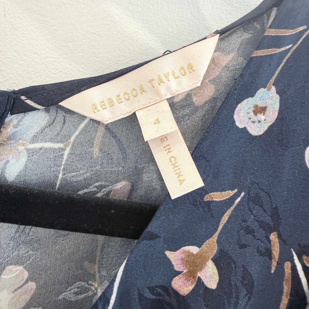 Rebecca Taylor Navy Floral Jumpsuit - Picture 3 of 7